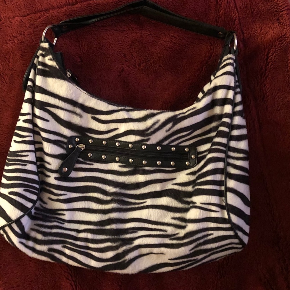 Zebra Print hobo Slouch Purse